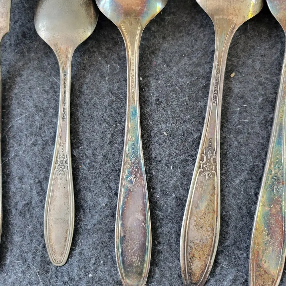 7 International Silver PRINCESS LADY DORIS‎ Spoons & Forks Silverplate 1929